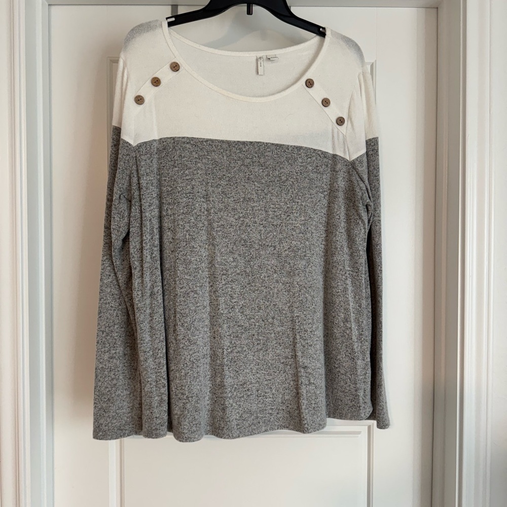 Gray and White Sweater